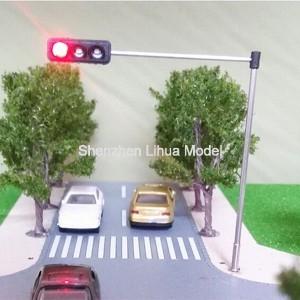 China model Mini 1:87 Traffic Light---3 aspect signal metal lamppost,three  heads mini traffic lampposts for sale