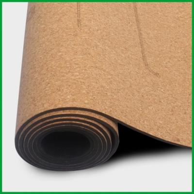 China Eco Organic Cork Rubber Anti-Tear Durable Patterned Yoga Mat for sale