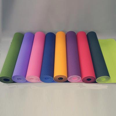 China Colorful Double Side Yoga Mat/Eco friendly non slip exercise floor pattern waterproof washable sport TPE yoga mat for sale