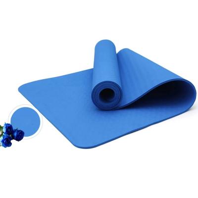 China 6MM TPE Yoga Mats, Environmentally friendly mat, Soft Anti Slip Sports Fitness, Exercise, Pilates Mats Style Color-Blue for sale