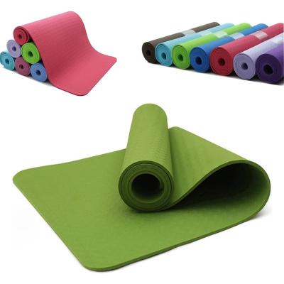 China Single Color TPE Yoga Mats, Environmentally friendly mat, Soft Anti Slip Sports Fitness, Exercise, Pilates Natural Mats for sale