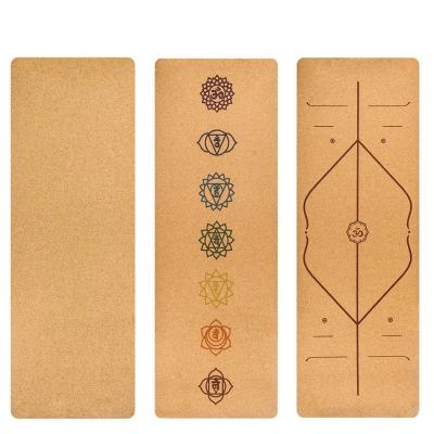 China Cork Yoga Mat with thermal transfer printing,eco-friendly, Non-Slip Yoga mat, Natural wood material. for sale