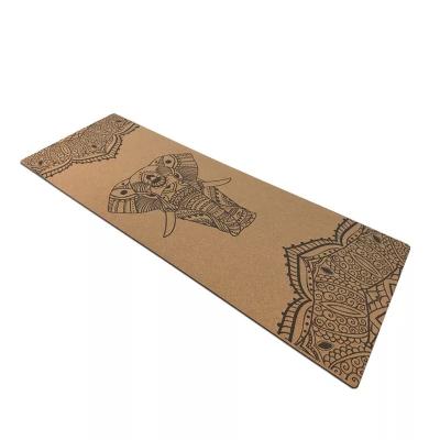 China Cork Yoga Mat , Eco-friendly material, Non-Slip Yoga mat, Natural wood color, Thermal transfer printing, Natural rubber for sale