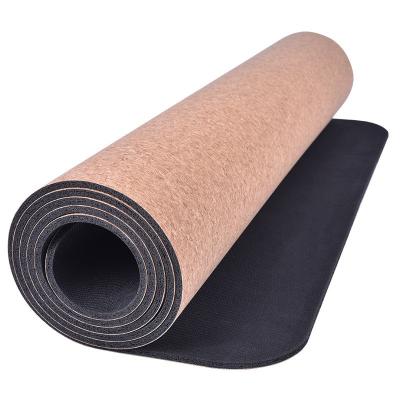 China 2020 New Cork Material Yoga Mat, Non-Slip Yoga mat, Natural Wood color, Thermal transfer printing, Natural rubber base for sale