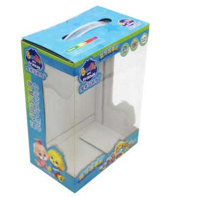 China Printed Recycled F-Flute Corrugated Cardboard Toy Boxes Window Carrier Packaging for sale