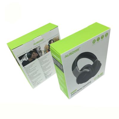 China Printed E-Flute Self Locking White Corrugated Cardboard Boxes Headphone Package for sale