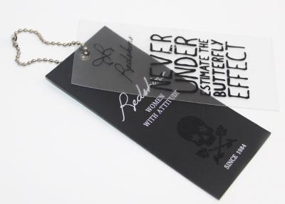 China Eco Friendly Custom Clothing Labels Paper Company Tags For Clothing With Ball Chain for sale