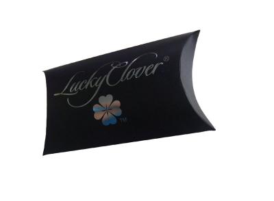 China Custom Black Paper Pillow Color Box Printing With Silver Foil Stamping Logo for sale