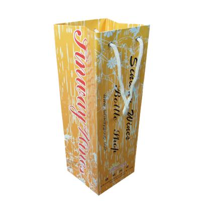 China Custom Personalised Wine Bottle Paper Bags Packaging With Design Printing for sale