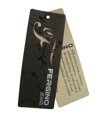 China Printed Paper Eco Friendly Clothing Tags For Clothing Business Hollow Logo Eyelet for sale