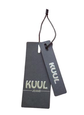 China Custom Jeans Black Paper Cardboard Tags With String Recycled Paper Price Tag for sale
