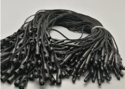 China White Plastic Clohting Tag String Black Stock Hang Tag With Bullet Clasp Manufacturer for sale