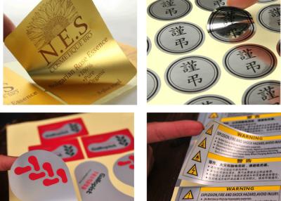 China Etiquetas engomadas de encargo del vinilo del metal de aluminio, etiquetas autas-adhesivo para los productos electrónicos en venta