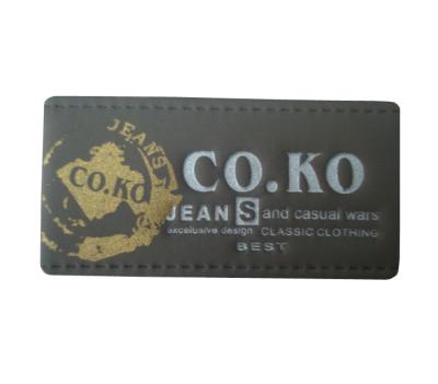 China Debossed Custom Leather Labels , Personalized Clothing Labels Monogrammed for sale