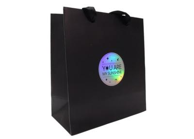 China Recycled Black Custom Printed Clothing Bags With Hologram Logo for sale