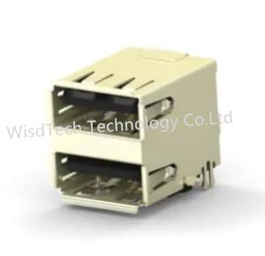 中国 1734062-3 USB Connectors Stacked Offset Reel W/ CAP RF Interconnects 販売のため