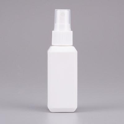 China Cosmetic Packing White Square PET Plastic Spray Bottle 50ml for sale
