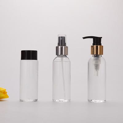 China 100ml Cosmetic Clear PET Plastic Bottle For Lotion OEM ODM Plastic Cap for sale