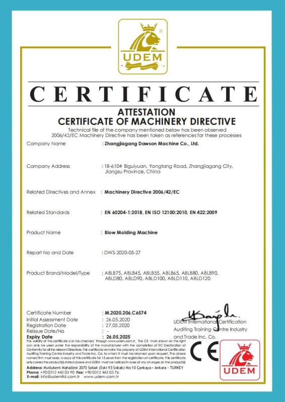 CE - Dawson Machinery & Mould Group Co.,Ltd