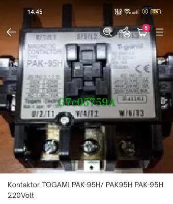 China Hitachi screw compressor maintenance accessories  togami contactor pak-95h G7C05759A for sale