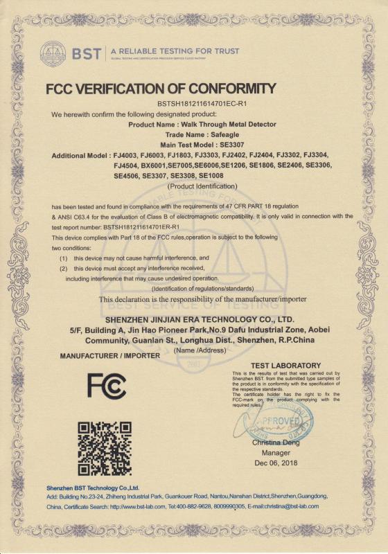 FCC - Shenzhen Jinjian Era Technology Co., Ltd.