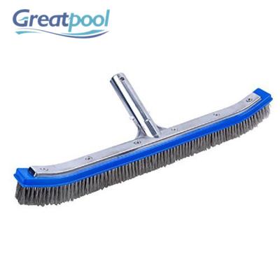 China Swimming Pool Cleaner 18 Inch Stainless Steel Bristle Swimming Pool Cleaning Brush Swimming Pool Accessories for sale