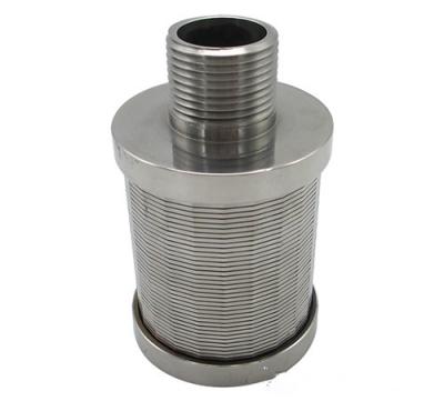 China Stainless Steel Wedge Wire Screen Water Filter Nozzle Flate Cover Plate With Thread Coupling for sale