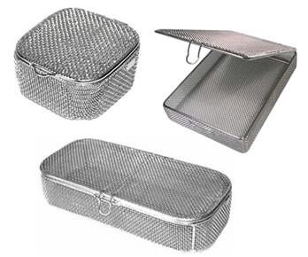 China Fine Mesh Surgical Instrument Sterilization Containers Medical Basket / Tray for sale