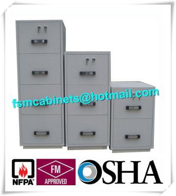 China Steel 4 Drawers Fire Resistant File Cabinets , Fireproof File Cabinets For Documents for sale
