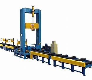 China Less Deformation OTC Corrugated Web Assembling H Beam Production Line for sale