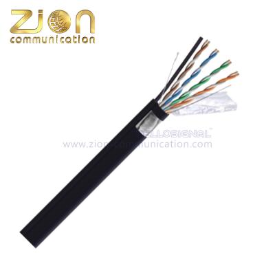China CAT 5E de F/UTP porque mensajero de acero Cable del par trenzado del PE en venta