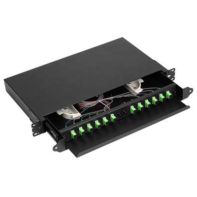 China fiber patch panel 12 core fiber splicing patch panel kit SC Simplex 9/125 FULL equipped with pigtails adapters and acces for sale