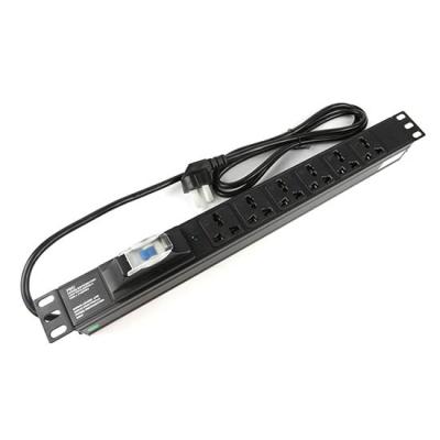 China 1U 6 way Cabinet PDU with Power Light and 1P air circuit breaker 250V, 10A Universal for sale