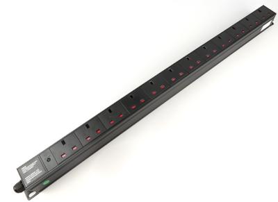 China 1U 12 way Cabinet PDU with Power Light 250V, 13A UK for sale