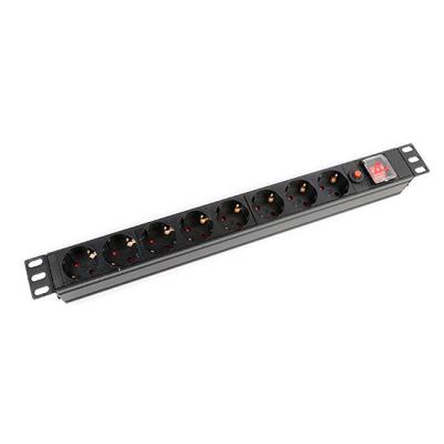 China 8 Way PDU Power Strip Schuko 1U With Switch And Overload Protection 250V 16A for sale