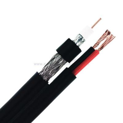 China RG6/U 2C 18AWG Figure 8 Low Return Loss 75Ohm RG6 Coaxial Cable with 2c Power for CCTV Camera Communication Cable for sale