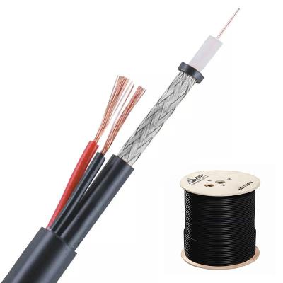 China 2×0.75 OEM PVC PE Jacket CCS HD80 CCTV Cable 48 64 96 Braids Coaxial Cable for sale
