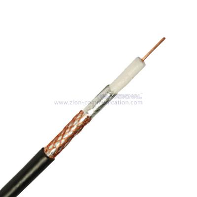 China SAT 50M double shielding Aluminum PET CuSn braid wire 38% coverage Coax Cable 75 Ohm CATV Coaxial Cable for sale