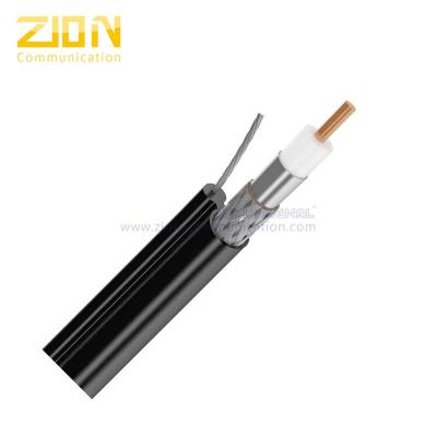 China Low Loss 75 0HM RG11 Shielding Aluminum braid wire 60% coverage PE Messenger Coaxial Cable RG11 for sale