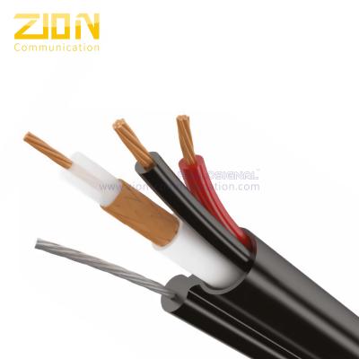 China Cable siamés coaxial del poder RG59 del cable/CCA del CCTV del mensajero de acero de Zinned en venta