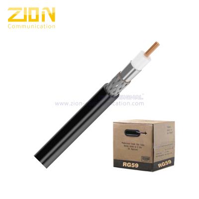 China Plenum CMP Rated RG59 Coaxial Cable 20 AWG CCS 60% AL Braid 75 Ohm Drop Cable for sale