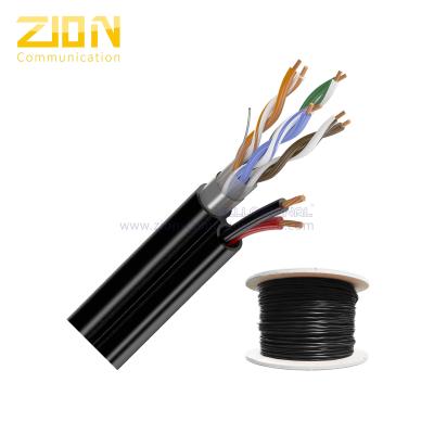 China 2 Twisted Pairs FTP CAT5E 24AWG Solid Copper with CCA Power for CCTV IP Camera for sale