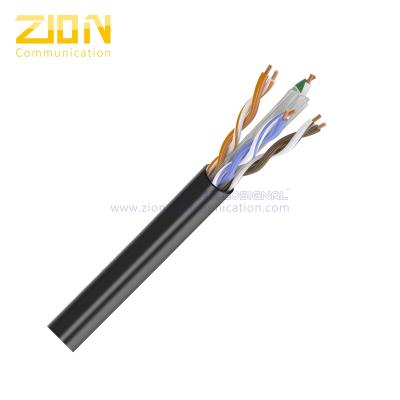 China Black Color CAT6 Network Cable PE Jacket For Outdoor Networking , High Performance for sale