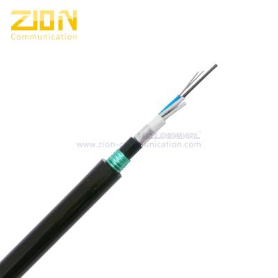 China Cable de fribra óptica forrado doble GYTA53 directamente subterráneo para la comunicación en venta