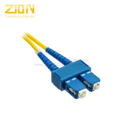 China SC al μm 9/125 del cordón de remiendo de la fibra óptica del duplex del SC unimodal para la caja terminal en venta