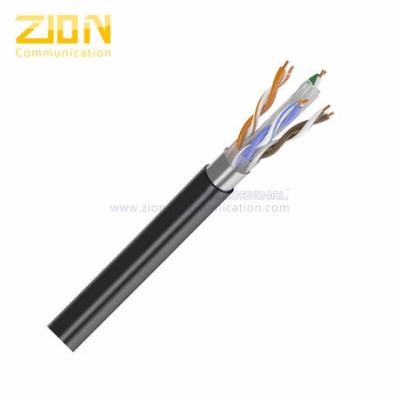 China 0.57mm Copper Conductor HDPE CAT6 Ethernet Cable PE Black Jacket CPR NO.7112211 for sale