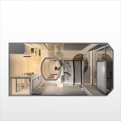China Tempered Glass Movable Prefabricated Tiny Space Capsule House for Customized Color for sale