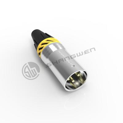 China Small XLR Power Connector Outdoor Waterproof 3 Pin Male Plug Connector for sale