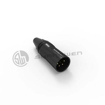 China 7.5A XLR Connector Electrical Black Audio 4 Pin Connector Male Plug for sale