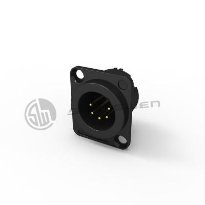 Κίνα Βιομηχανικό XLR αρσενικό σύνδεσμο Socket Audio 5 Pin Connector Ηλεκτρικό προς πώληση